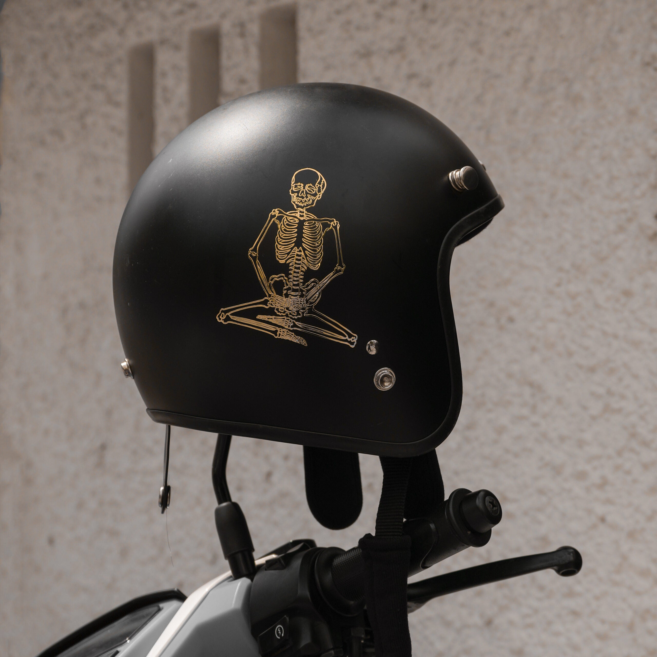 Deepest Meditation Skeleton 3D Sticker (3 Stickers)