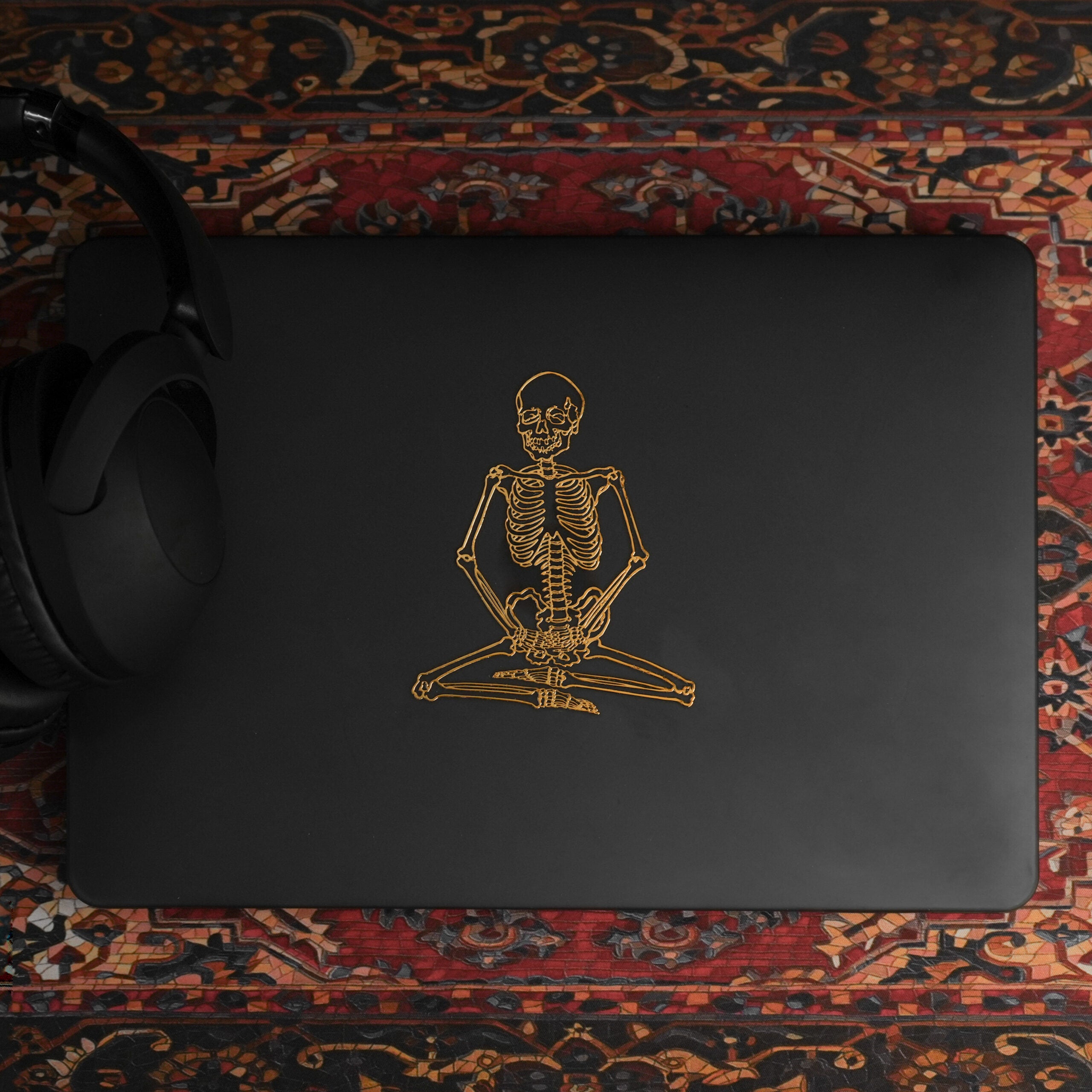 Deepest Meditation Skeleton 3D Sticker (3 Stickers)