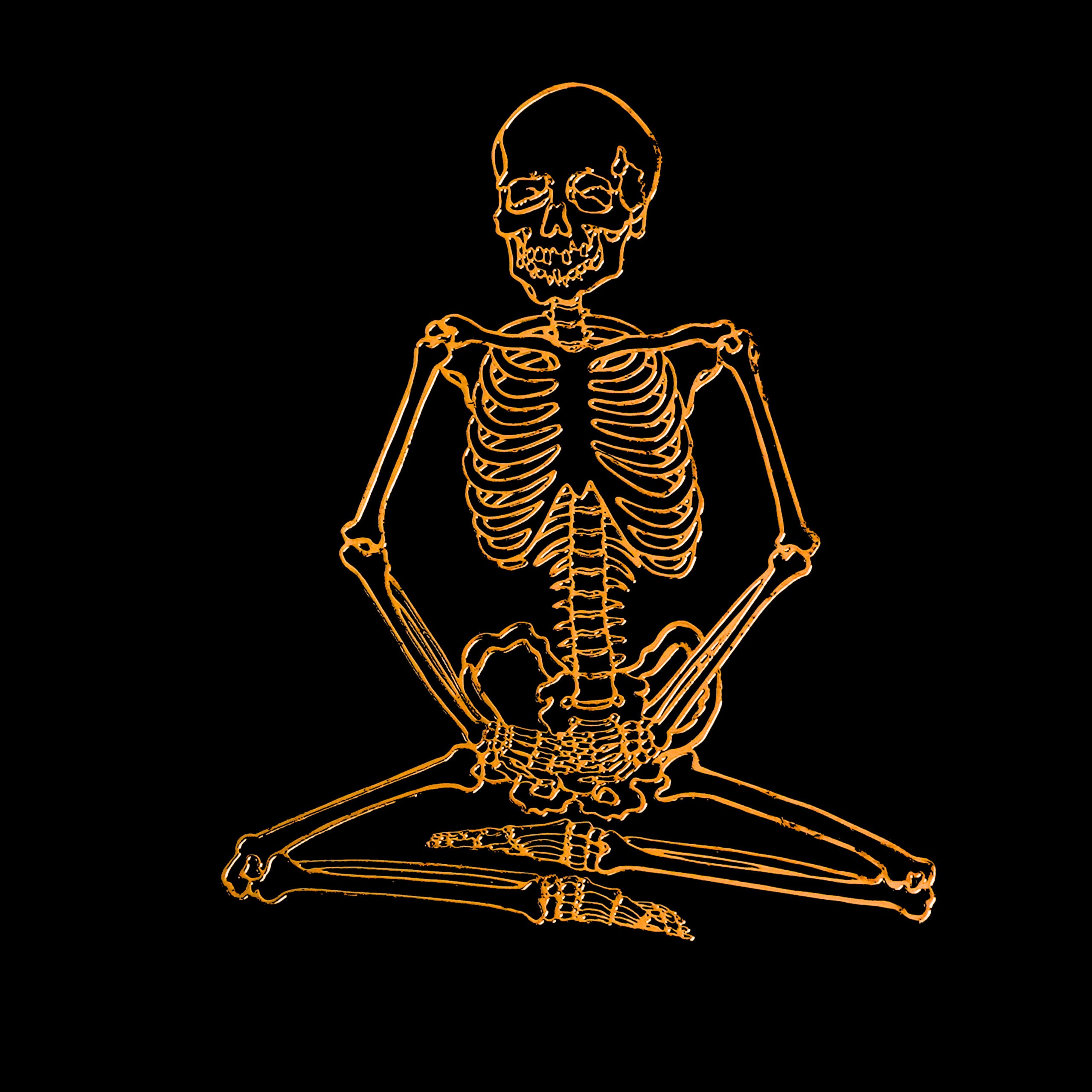 Deepest Meditation Skeleton 3D Sticker (3 Stickers)