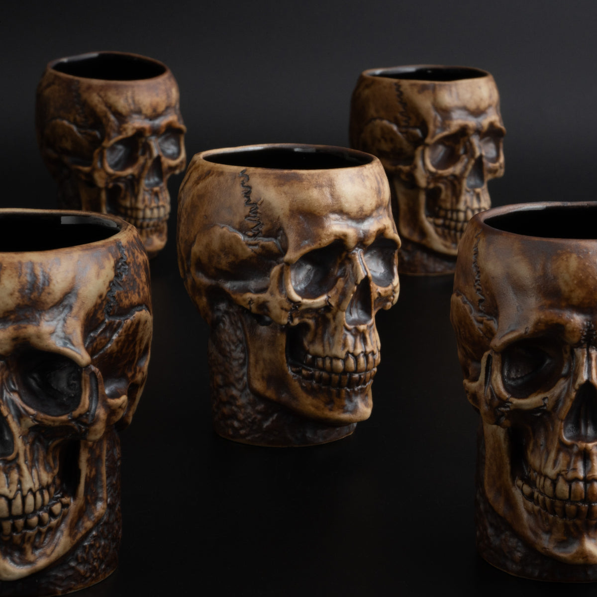 Red Iron Oxide Ritual Shot - skull shot glass