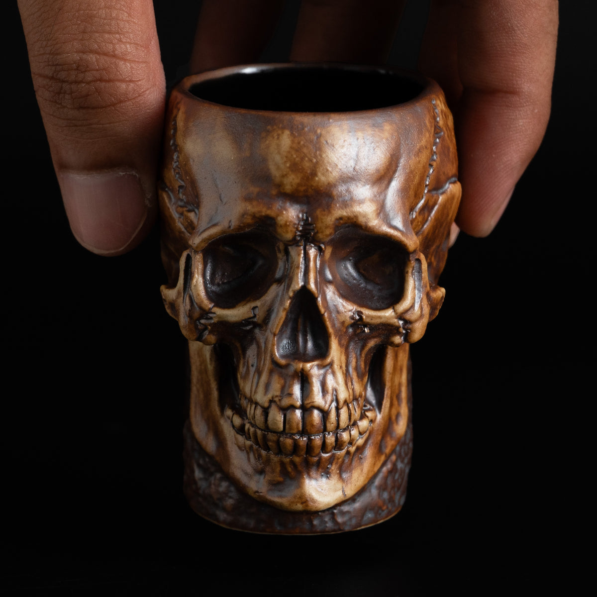 Red Iron Oxide Ritual Shot - skull shot glass