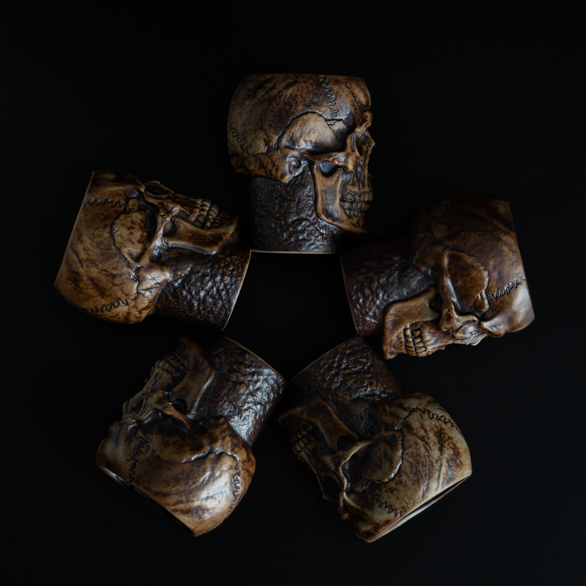 Red Iron Oxide Ritual Shot - skull shot glass