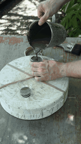 Casting the tile in the studio