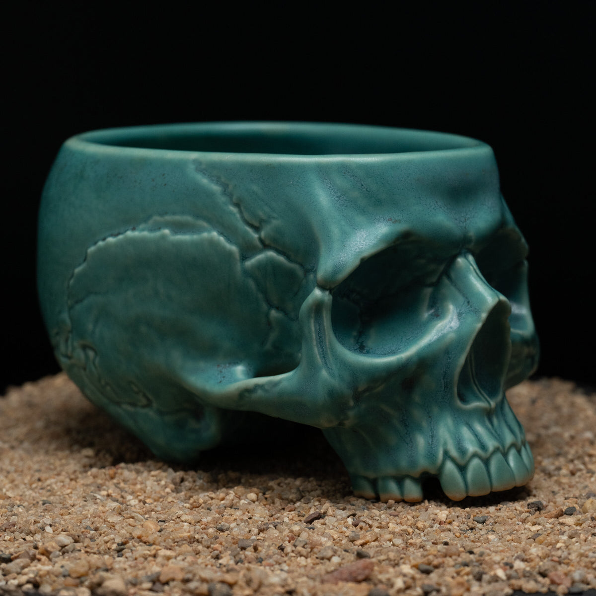 Turquoise Memento Mori Skull Cup 12oz — product detail