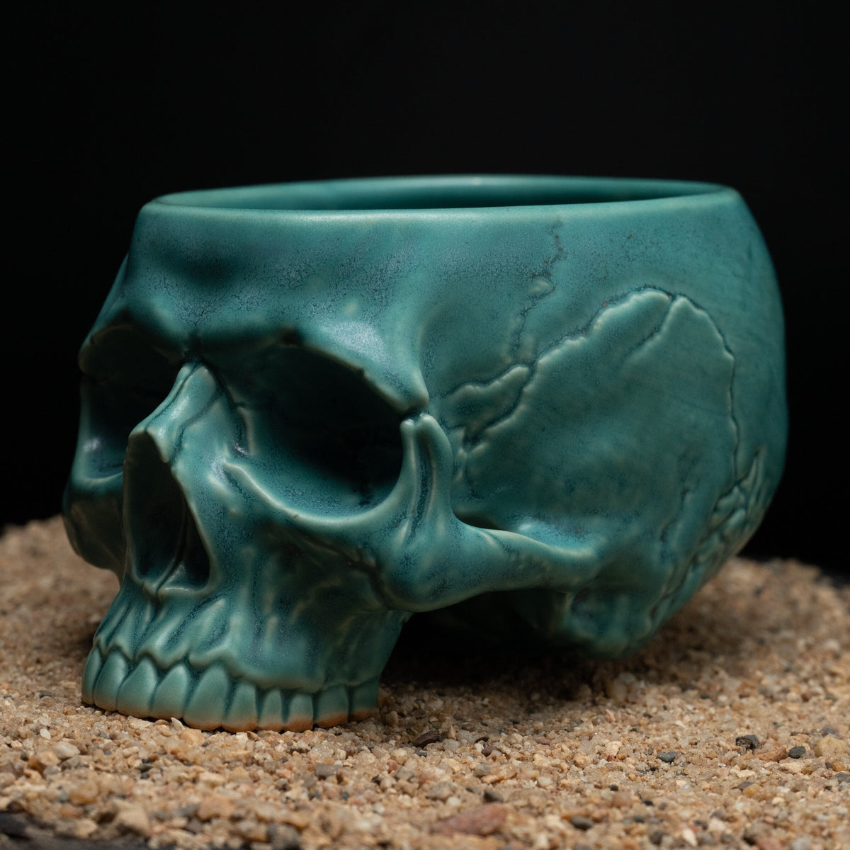 Turquoise Memento Mori Skull Cup 12oz — product detail