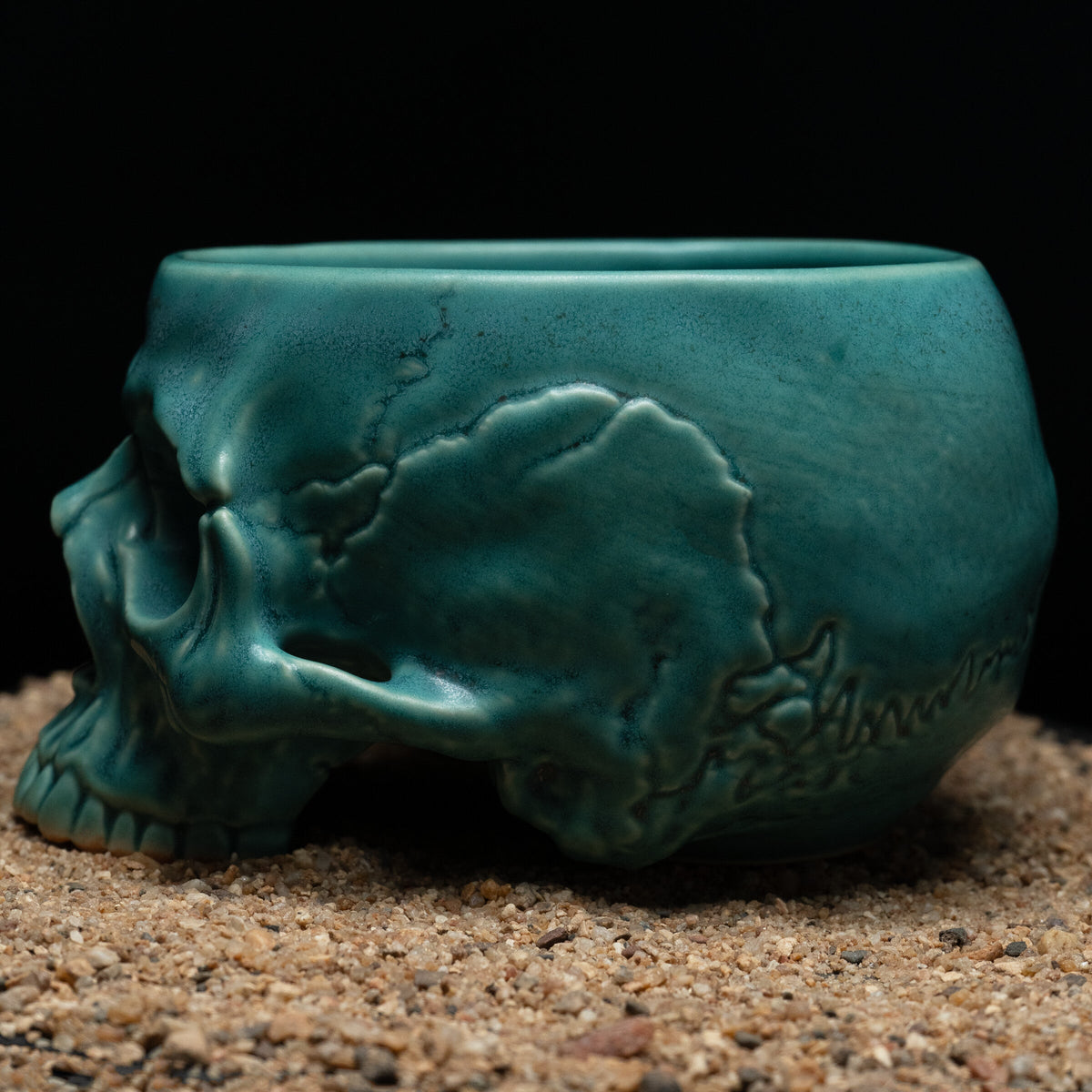 Turquoise Memento Mori Skull Cup 12oz — product detail